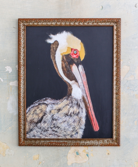 Pelican by Nancy Wolfe Kimberly | Acrylic paint, varnish on wood. Pelican